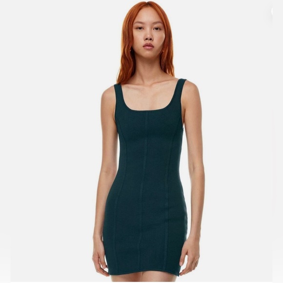 ARITZIA BABATON Sculpt Knit Bustier Tank Bodycon Dress Total Eclipse Blue XS - Picture 1 of 3